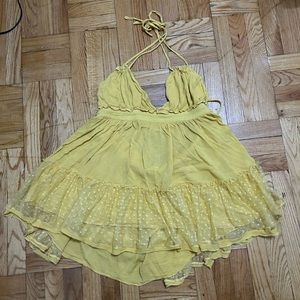 Yellow Backless Summer Dress